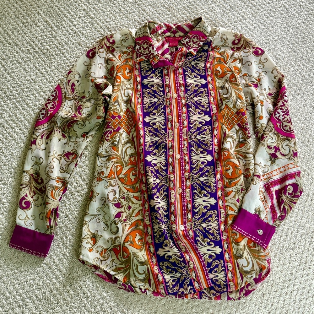 Elegant Multicolor Patterned Blouse From Sunny Le… - image 1